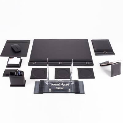 11 Parça Düğmeli Sümen Takımı - Gümüş Elit Kristal İsimlik Lüks Sümen Takımı - 5