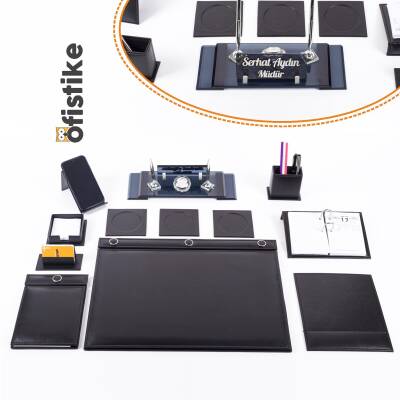 10 Parça Düğmeli Sümen Takımı - Gümüş Elit Kristal İsimlik Lüks Sümen Takımı 