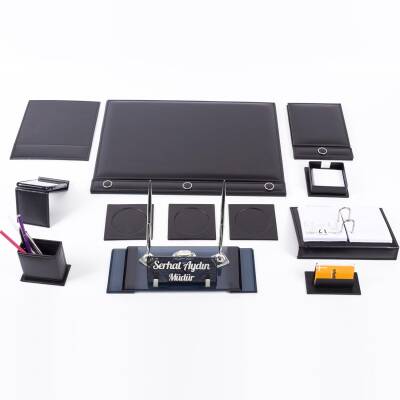 10 Parça Düğmeli Sümen Takımı - Gümüş Elit Kristal İsimlik Lüks Sümen Takımı - 3