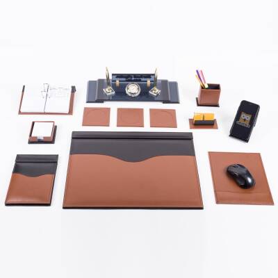 10 Parça Taba Siyah Lüks Sümen Takımı Elit İsimlik Lüks Sümen Seti Kristal Masa İsimliği Masa Sümeni - 2