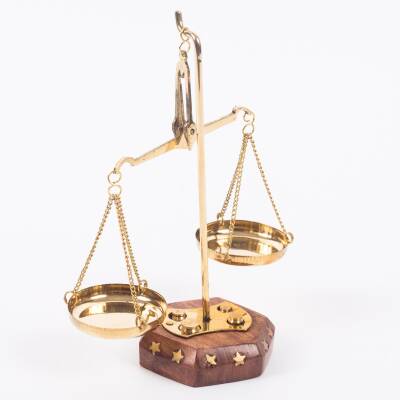 13cm Altın Rengi Adalet Terazi Biblosu - 3