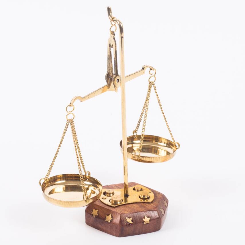 13cm Altın Rengi Adalet Terazi Biblosu - 3