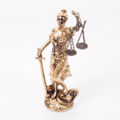 20cm Altın Rengi Adalet Heykeli Themis Biblosu Avukatlara Özel Biblo Heykel - Ofistike