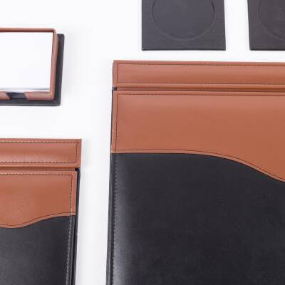 9 Parça Siyah Taba Lüks Sümen Takımı Elit İsimlik Lüks Sümen Seti Kristal Masa İsimliği Masa Sümeni - 6