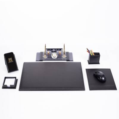 Assos Deri Sümen Takımı Kristal Masa İsimliği Sümen Seti Ofis Masa Sümeni ve Masa İsimlik - 3