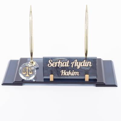 Avukat Masa İsimliği Logolu Hakim Savcı Ofis Masaüstü İsimlik - 2