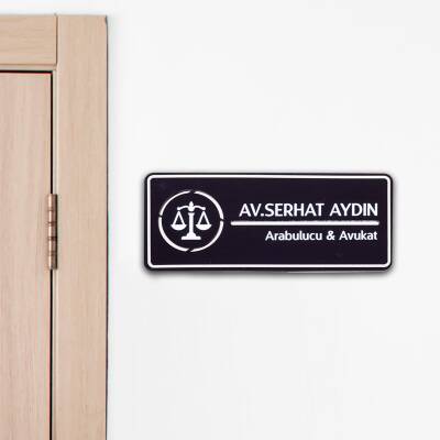 Avukata Özel Kapı İsimlik Tabelası Ofis Yönlendirme Kapı İsimlik Avukat Tabela - Ofistike