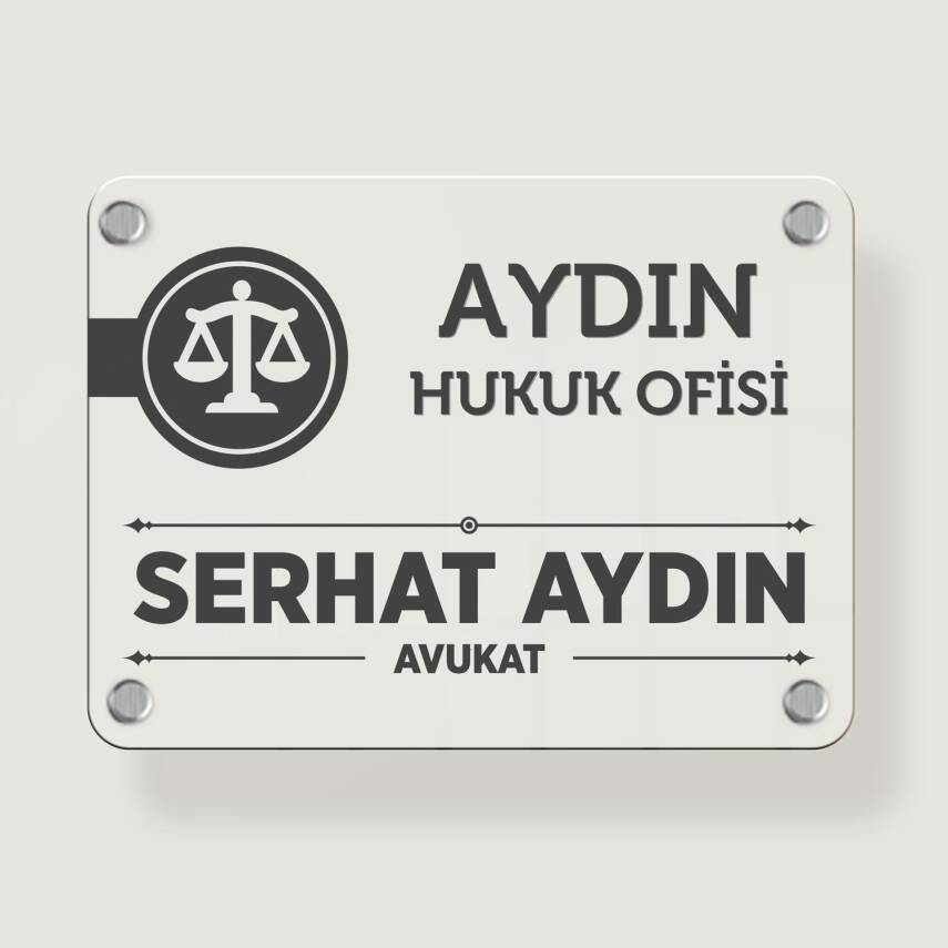 Avukatlara Özel Kapı Tabela Büro Ofis Mini Giriş Tabelası Avukat Ofis Tabela - 1