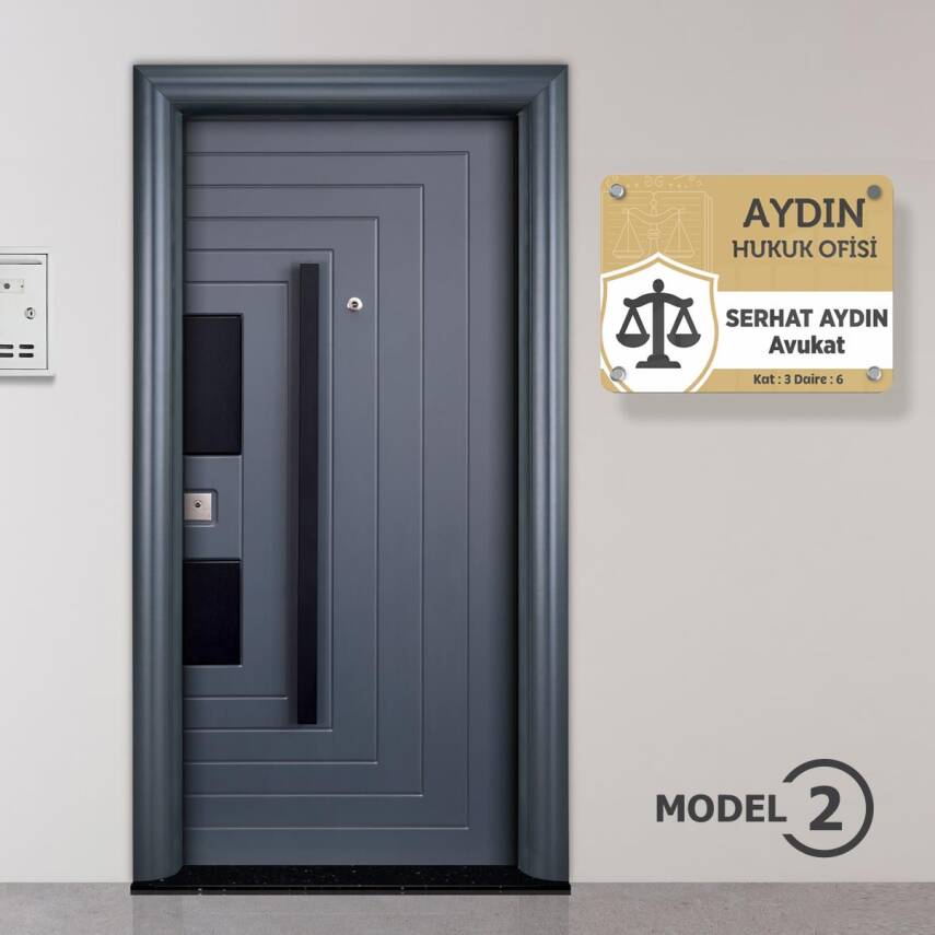 Avukatlara Özel Kapı Tabela Büro Ofis Mini Giriş Tabelası Avukat Ofis Tabela - 3