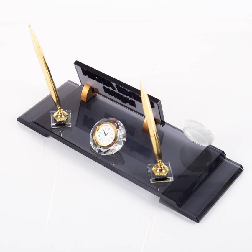 Belediye Başkanlığı Logolu Başkana Özel Makam Masa İsimliği Logolu Kristal Ofis Masaüstü İsimlik - 5