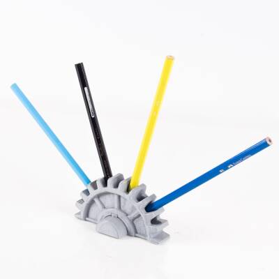 Çark Figürlü 3D Kalemlik Ofis Masa üstü Aksesuar İş yeri Hediyesi - 2