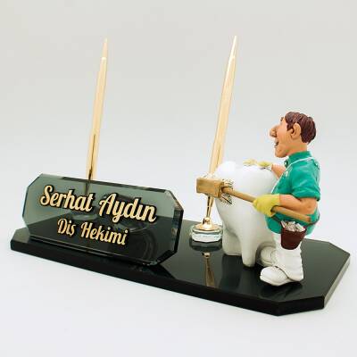 Diş Hekimi Biblolu İsimlik Diş Doktoru Kristal Masa İsimliği Diş Hekimlerine Özel Hediye 