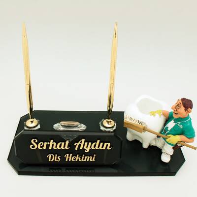 Diş Hekimi Biblolu İsimlik Diş Doktoru Kristal Masa İsimliği Diş Hekimlerine Özel Hediye - 3