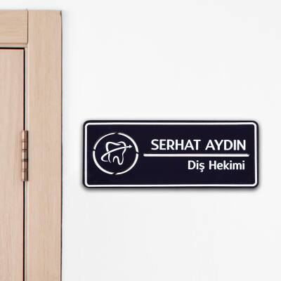Diş Hekimine Özel Kapı İsimlik Tabelası Ofis Yönlendirme Kapı İsimlik Diş Hekimi Tabela 