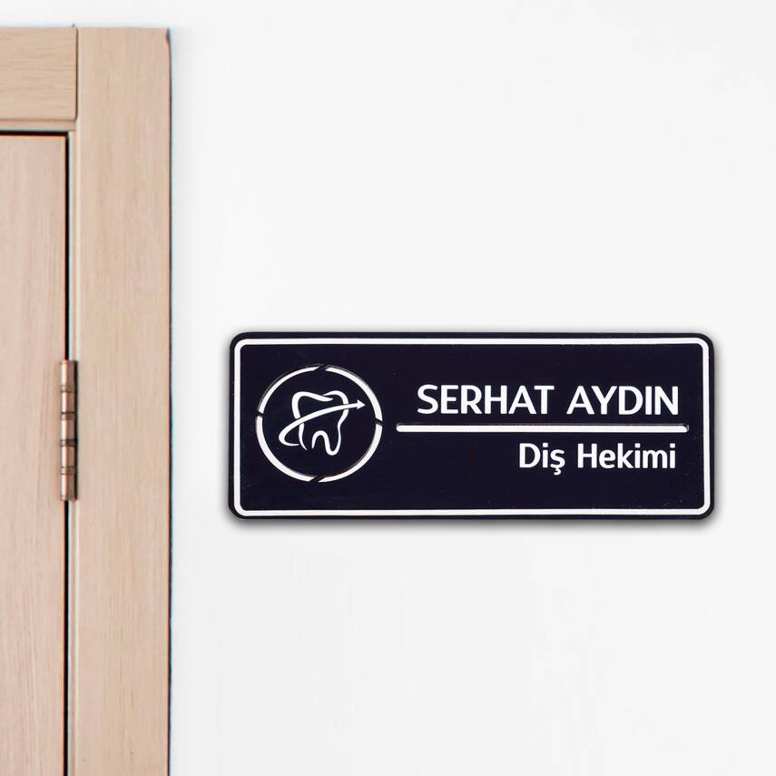 Diş Hekimine Özel Kapı İsimlik Tabelası Ofis Yönlendirme Kapı İsimlik Diş Hekimi Tabela - 1