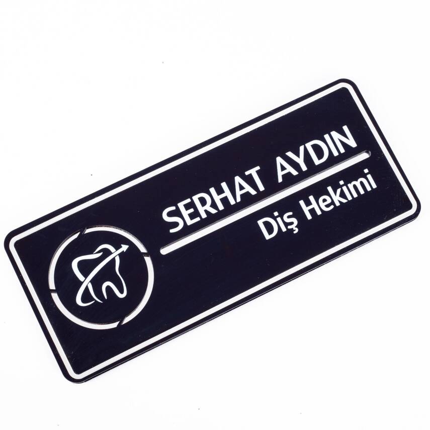 Diş Hekimine Özel Kapı İsimlik Tabelası Ofis Yönlendirme Kapı İsimlik Diş Hekimi Tabela - 2