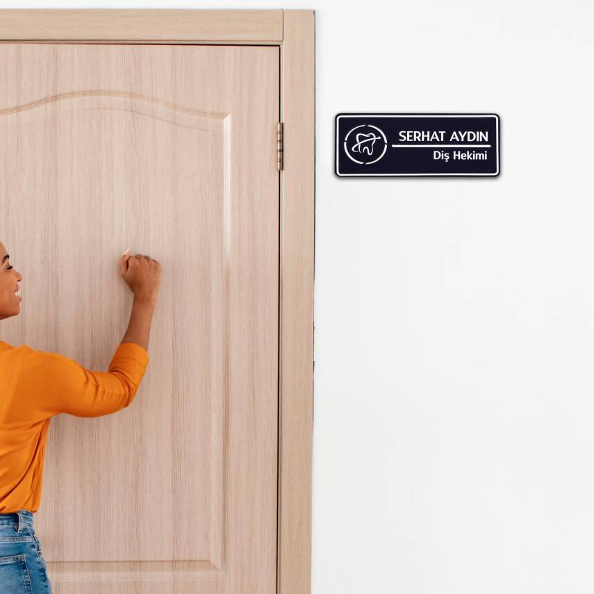 Diş Hekimine Özel Kapı İsimlik Tabelası Ofis Yönlendirme Kapı İsimlik Diş Hekimi Tabela - 3