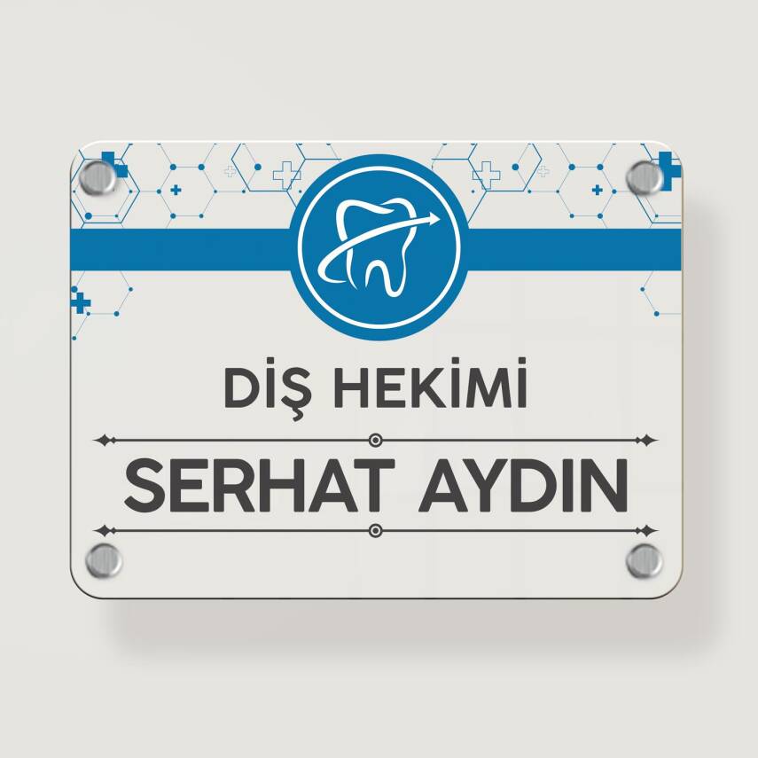 Diş Hekimlerine Özel Kapı Tabela Büro Ofis Mini Giriş Tabelası - 1
