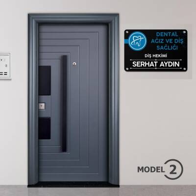 Diş Hekimlerine Özel Siyah Kapı Tabela Büro Ofis Giriş Tabelası - 4