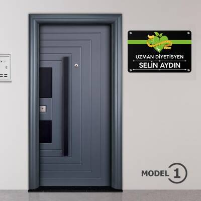 Diyetisyene Özel Siyah Kapı Tabela Büro Ofis Mini Giriş Tabelası - 2