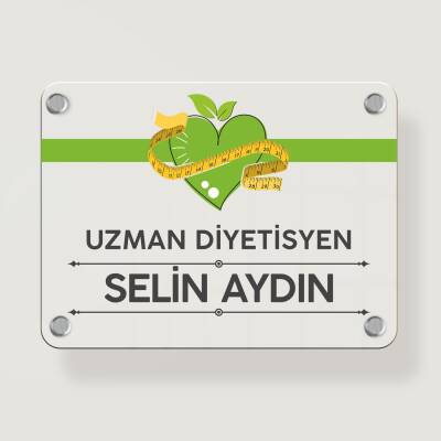 Diyetisyenlere Özel Kapı Tabela Büro Ofis Mini Giriş Tabelası - Ofistike