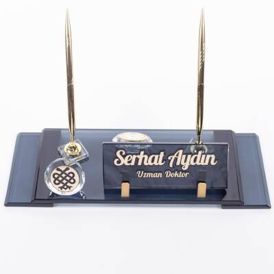 Doktora Özel İsimlik Hekimlere Tıp Logolu Elit Masa İsimliği - 2