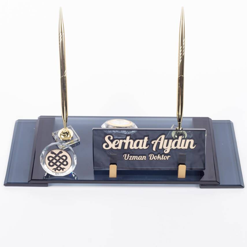 Doktora Özel İsimlik Hekimlere Tıp Logolu Elit Masa İsimliği - 2