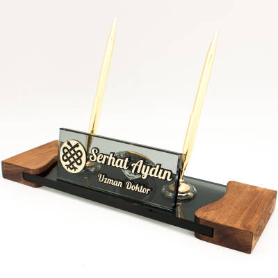 Doktora Özel İsimlik Tıp Logolu Masif Masa İsimliği - 3