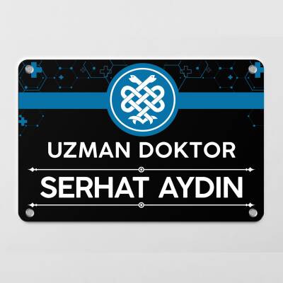 Doktorlara Özel Siyah Kapı Tabela Büro Ofis Mini Giriş Tabelası - Ofistike