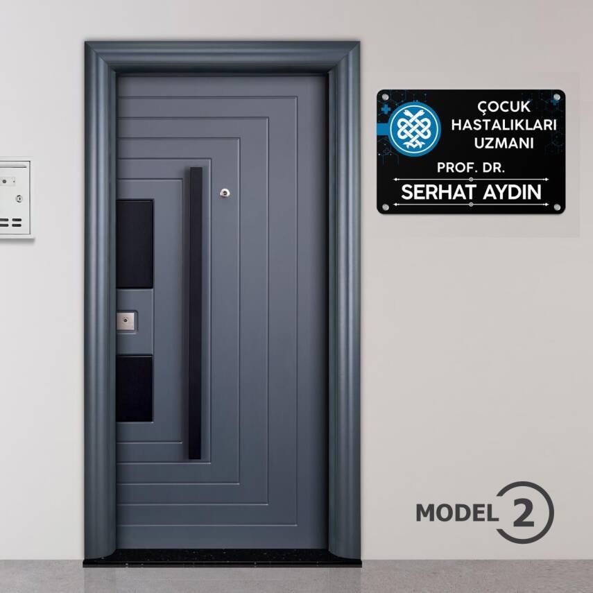 Doktorlara Özel Siyah Kapı Tabela Büro Ofis Mini Giriş Tabelası - 4