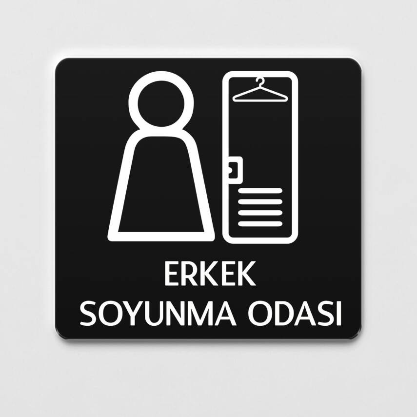Erkek Soyunma Odası Tabelası Ofis Yönlendirme Kapı İsimlik Soyunma Alanı Tabela - 1