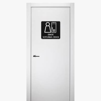 Erkek Soyunma Odası Tabelası Ofis Yönlendirme Kapı İsimlik Soyunma Alanı Tabela - 2
