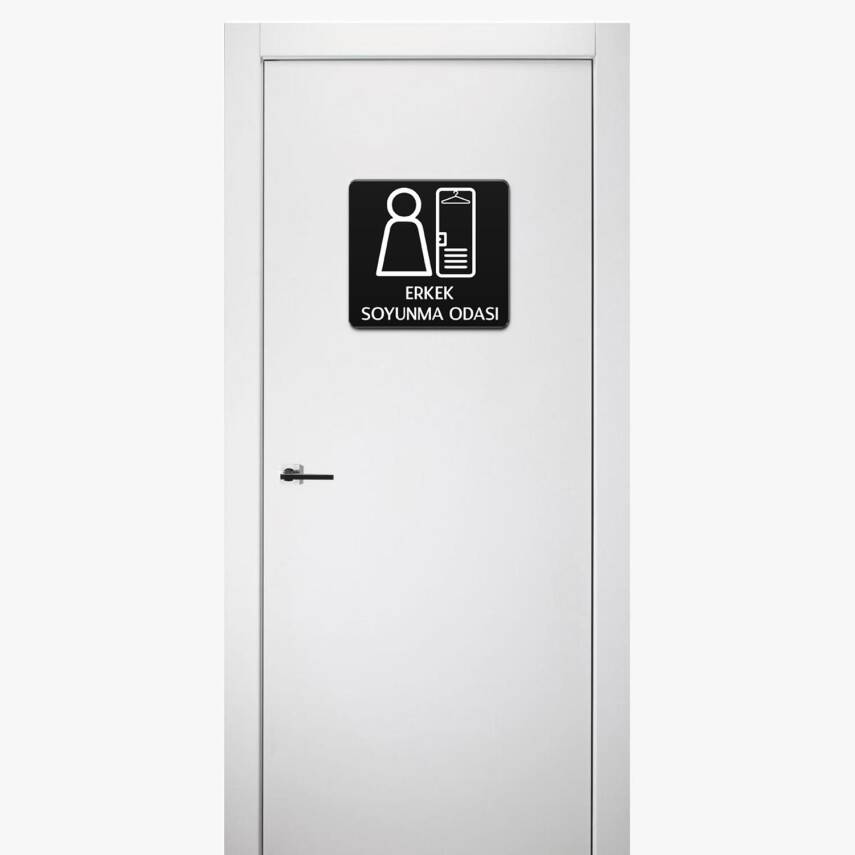 Erkek Soyunma Odası Tabelası Ofis Yönlendirme Kapı İsimlik Soyunma Alanı Tabela - 2