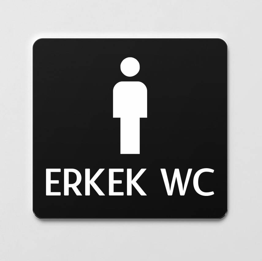 Erkek WC Levhası Ofis Yönlendirme Kapı İsimlik Tuvalet Tabela - 1