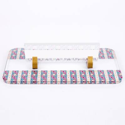 Etnik Desenli Kristal Masa İsimliği Ofis İsimlik Ofis Kadınlara Hediye Masa Üstü Cam Büro İsimlik - 4