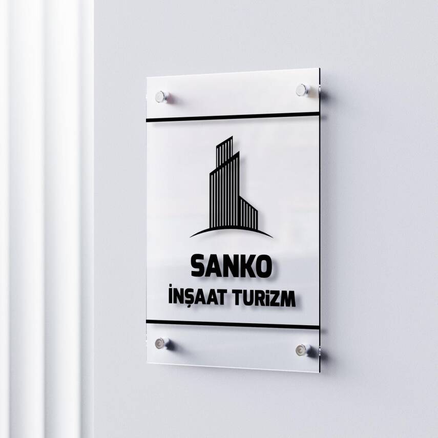 Firmalara Özel 50x70 Kapı Tabelası Büro Tabela Şirket Tabelası - 1