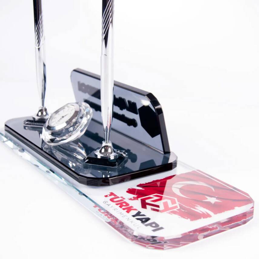 Firmalara Özel Logo Baskılı Kristal Ofis Masa İsimliği - 2