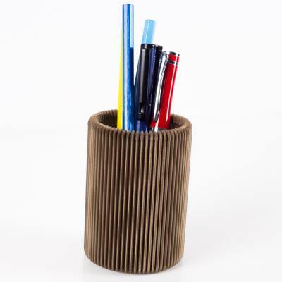 Gold Renk Fitil Desenli 3D Kalemlik Ofis Masa üstü Aksesuar İş yeri Hediyesi - 2