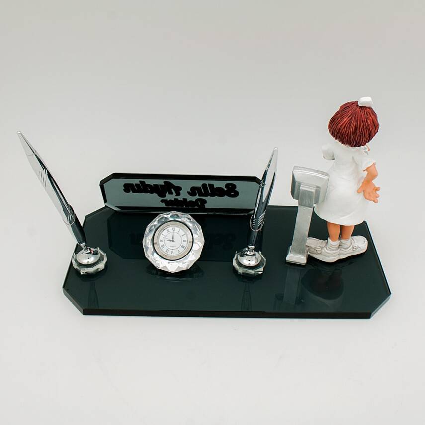 Kadın Doktor Hemşire Biblolu İsimlik Kristal Masa İsimliği Sağlıkçılara Özel - 3