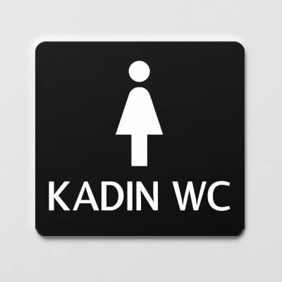 Kadın WC Levhası Ofis Yönlendirme Kapı İsimlik Tuvalet Tabela - Ofistike