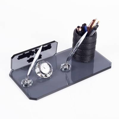 Kalemlikli Lastik Biblolu Kristal Masa İsimliği Hediye Kalemlik İsimlik Otomotiv Galeri - 3