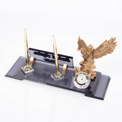 Kartal Heykeli Biblolu İsimlik Kristal Ofis Hediye Masa İsimliği Taraftarlara Beşiktaşlılara Özel - 4