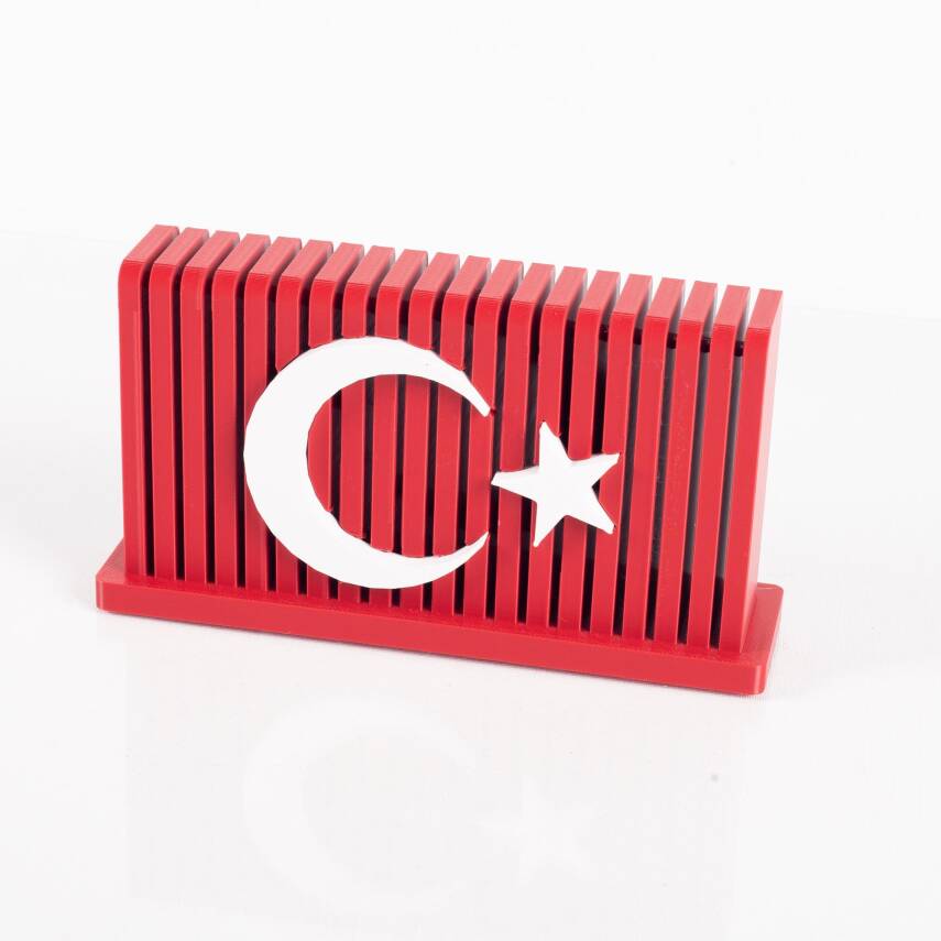 Kırmızı Beyaz 3D Türk Bayrağı Biblosu Ofis Masa üstü Bayrağı İş yeri Hediyesi - 2