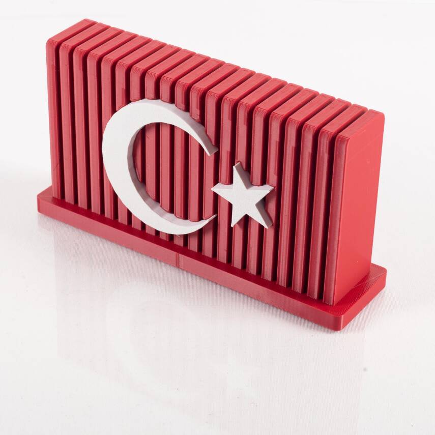 Kırmızı Beyaz 3D Türk Bayrağı Biblosu Ofis Masa üstü Bayrağı İş yeri Hediyesi - 4