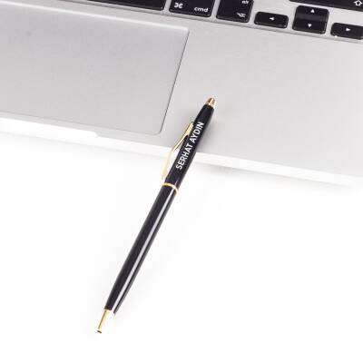 Kişiye ve İsme Özel İsim Yazılı Gold Detaylı Tükenmez Kalem - 2