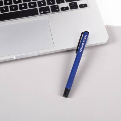 Kişiye ve İsme Özel İsim Yazılı Kutulu Lacivert Tükenmez Kalem 