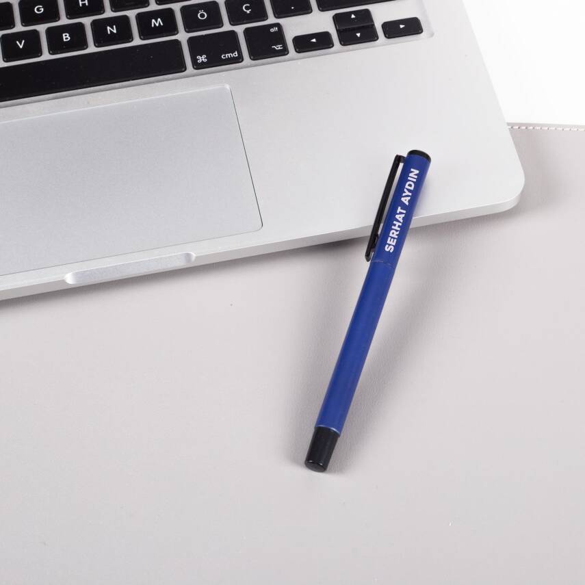 Kişiye ve İsme Özel İsim Yazılı Kutulu Lacivert Tükenmez Kalem - 1