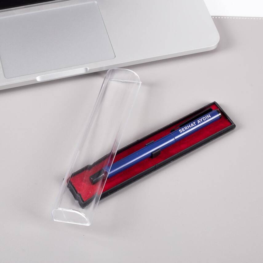 Kişiye ve İsme Özel İsim Yazılı Kutulu Lacivert Tükenmez Kalem - 2