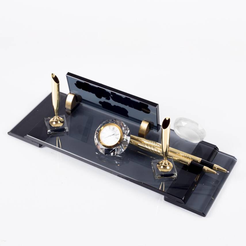 Kurumlara Özel Logo Baskılı Masa İsimliği Elit Kristal Ofis Masaüstü İsimlik - 5