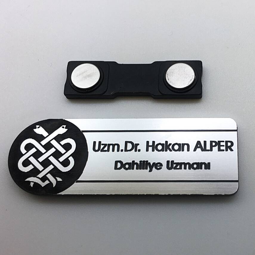 Logo Baskılı Mesleklere Özel Tasarımlı Kişiye Özel Yaka İsimliği - 1